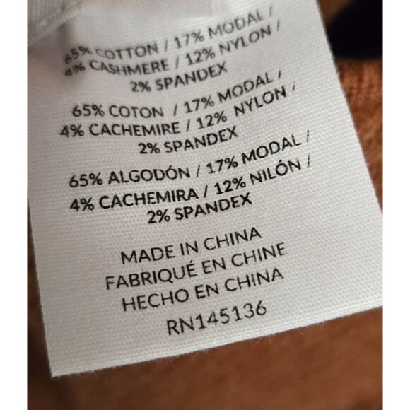 Naadam Women's XS Bodycon Reversible Ribbed Cotton Cashmere Blend Midi Dress Bri - Picture 7 of 11